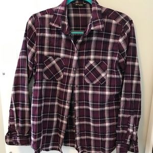 Massimo Dutti purple striped long sleeve button down shirt